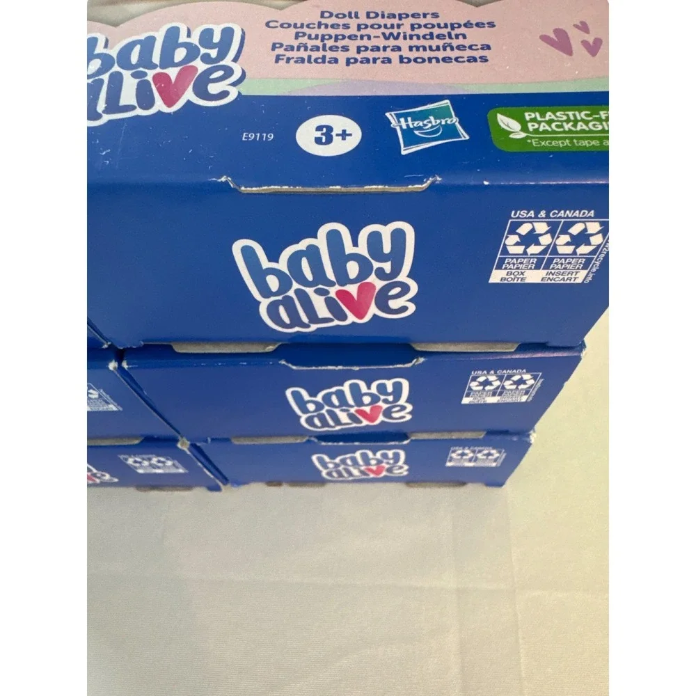 Baby Alive Doll Diapers Refill 6 Packs 24 Count Total Hasbro E9119 NEW